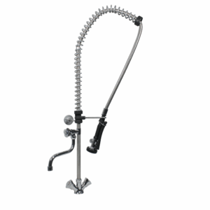 Çift Su Girişli – Tezgaha Monte & Ara Musluklu Ön Durulama Seti Siyah